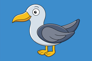 Cute Bird Vector art in Illustration on a White Background