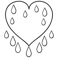Raindrop-inspired heart line art in a clean and modern design