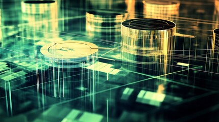Abstract representation of financial systems showcasing interconnected geometric patterns symbolize income flow budget allocation and the dynamic interrelations of business finances