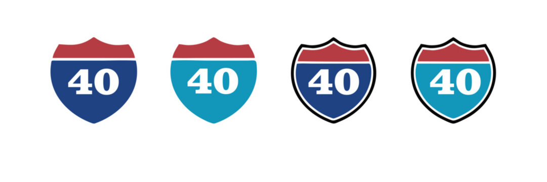 Interstate 40 highway vector signs