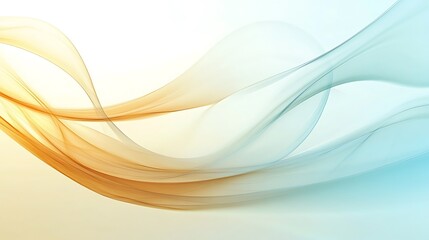 Abstract flowing pastel waves of orange and blue