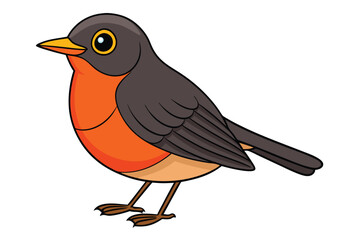 Cute Bird Vector art in Illustration on a White Background