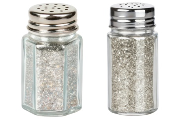 Salt and pepper shakers isolated with transparent background