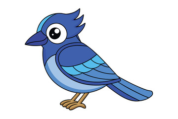 Cute Bird Vector art in Illustration on a White Background