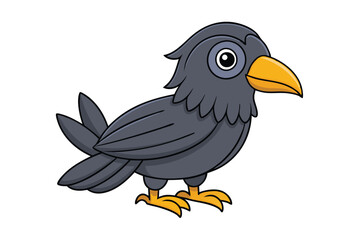 Cute Bird Vector art in Illustration on a White Background