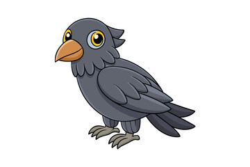 Cute Bird Vector art in Illustration on a White Background