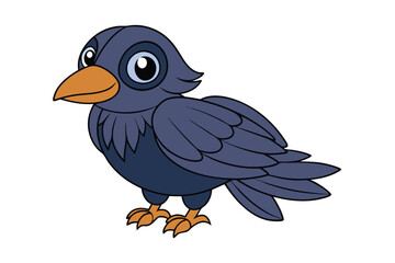 Cute Bird Vector art in Illustration on a White Background