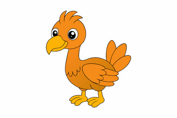 Cute Bird Vector art in Illustration on a White Background