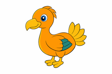 Cute Bird Vector art in Illustration on a White Background