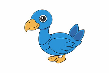 Cute Bird Vector art in Illustration on a White Background