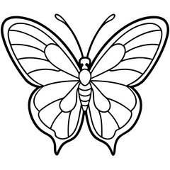 Romantic Butterfly Outline with Heart Shapes