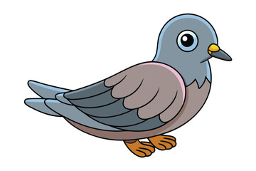 Cute Bird Vector art in Illustration on a White Background