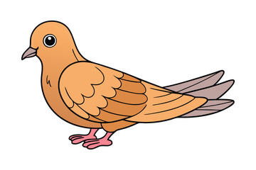 Cute Bird Vector art in Illustration on a White Background