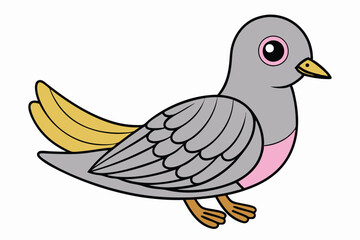 Cute Bird Vector art in Illustration on a White Background