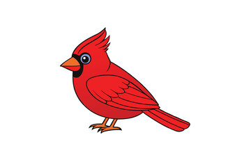 Cute Bird Vector art in Illustration on a White Background