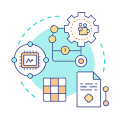 ai algorithm icon, ai algorithm vector illustration-simple illustration of ai algorithm, perfect for ai algorithm logos and icons