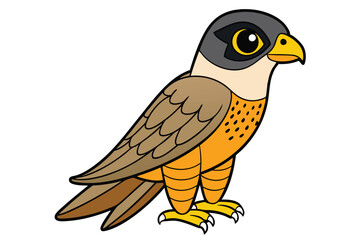 Cute Bird Vector art in Illustration on a White Background