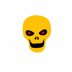 yellow skull vector warning sign 
