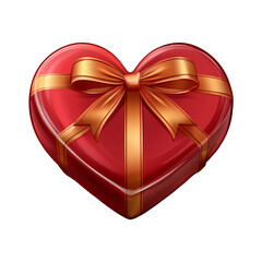 vector art heart shaped gift box on a transparent background