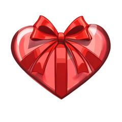 vector art minimal heart shaped gift box on a transparent background