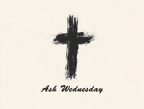 Ash Wednesday Cross Design Simple Religious Image