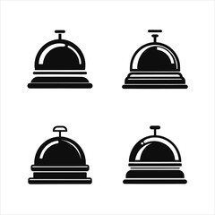 Black Hotel Bell Icons Vector Art for Professional Designs