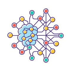 neural network icon, neural network vector illustration-simple illustration of neural network, perfect for neural network logos and icons