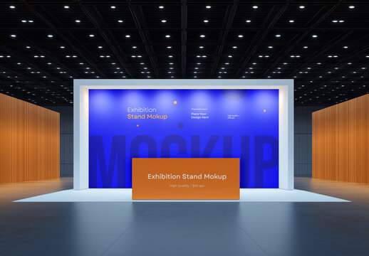 Modern Exhibition Booth Mockup: Perfect for Trade Shows, Branding, and Professional Displays, Generated with AI