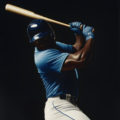 A batter swinging and missing a fastball, his face intense with determination for the next pitch.


