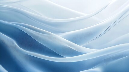 Obraz premium Soft Blue Fabric Draped in Gentle Waves