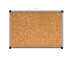 Obraz premium Cork board with wood frame. Empty corkboard with brown texture on transparent background. Business noticeboard. Vector