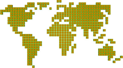 Obraz premium vector sketch of world map design with square pixel model.eps
