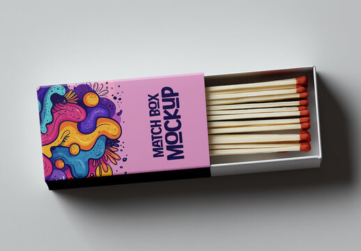 Matchbook and Matches Box Mockup: Perfect for Branding, Promotional Designs, and Custom Packaging Ideas, Generated with AI