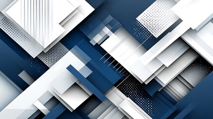 Obraz premium Abstract Blue and White Geometric Design