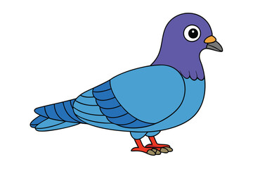 Cute Bird Vector art in Illustration on a White Background
