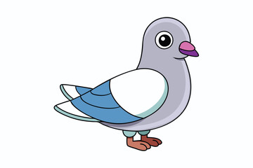 Cute Bird Vector art in Illustration on a White Background