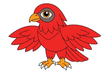 Cute Bird Vector art in Illustration on a White Background