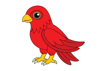 Cute Bird Vector art in Illustration on a White Background