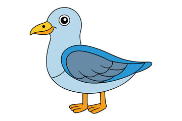 Cute Bird Vector art in Illustration on a White Background
