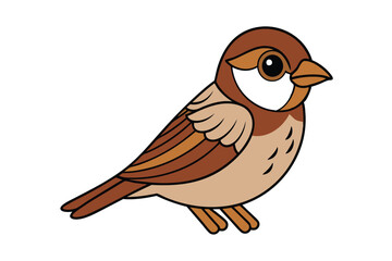 Cute Bird Vector art in Illustration on a White Background