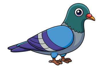 Cute Bird Vector art in Illustration on a White Background