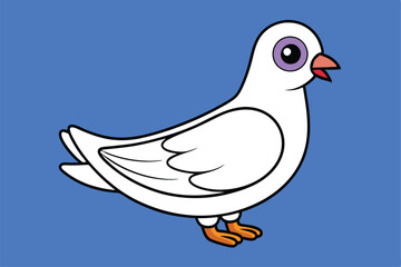 Cute Bird Vector art in Illustration on a White Background