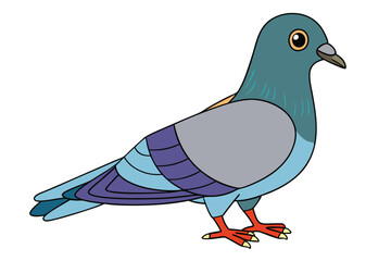 Cute Bird Vector art in Illustration on a White Background