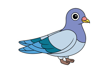 Cute Bird Vector art in Illustration on a White Background