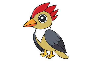 Cute Bird Vector art in Illustration on a White Background