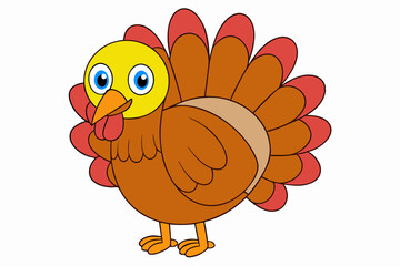 Cute Bird Vector art in Illustration on a White Background