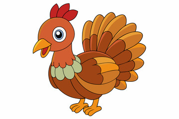 Cute Bird Vector art in Illustration on a White Background