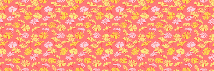 Abstract unique  shapes flowers seamless pattern. Colorful summer ornament texture. Creative cute meadow print. Vector hand drawn.