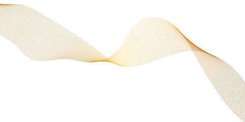 abstract background with dynamic orange wave lines ,flowing shimmering gold ribbon isolated on white background, gold shiny graphic with sparkles for graphic design projects.