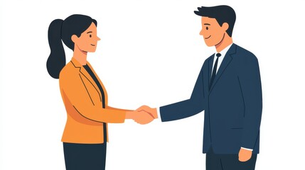 Fototapeta premium A man dressed in a suit giving a professional handshake to another person, on a white isolated background